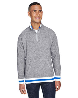 J America JA8703 Men Peppered Fleece Quarter-Zip at GotApparel