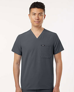 Jaanuu M10001 Men's Holmes Everyday 1-Pocket Scrub V-Neck Top at GotApparel