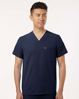 Jaanuu M10001 Men's Holmes Everyday 1-Pocket Scrub V-Neck Top at GotApparel