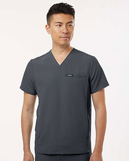 Jaanuu M10002 Men's Platt 3-Pocket Scrub V-Neck Top at GotApparel