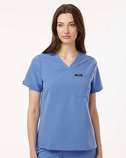 Jaanuu W10001 Women's Rhena Essential 1-Pocket Scrub V-Neck Top at GotApparel
