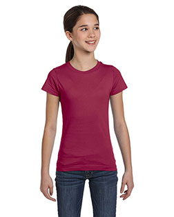 Lat 2616 Girls Fine Jersey Longer Length T-Shirt at GotApparel