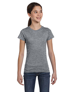 Lat 2616 Girls Fine Jersey Longer Length T-Shirt at GotApparel