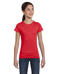 Lat 2616 Girls Fine Jersey Longer Length T-Shirt at GotApparel