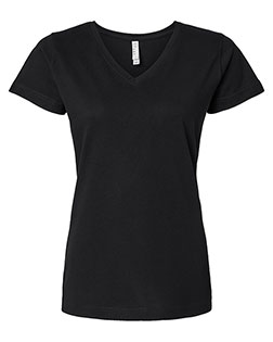 Lat 3507 Women V-Neck Fine Jersey T-Shirt at GotApparel