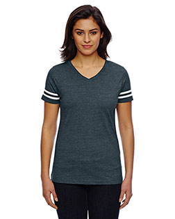 Lat 3537 Adult Football V-Neck Tee at GotApparel