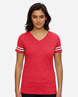 Lat 3537 Adult Football V-Neck Tee at GotApparel