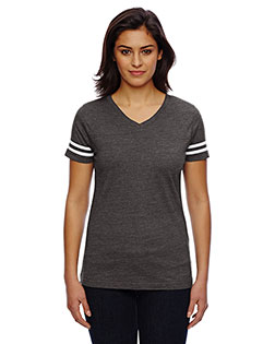 Lat 3537 Adult Football V-Neck Tee at GotApparel