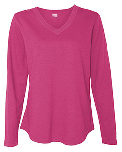 LAT 3761 Women 's V-Neck French Terry Pullover at GotApparel