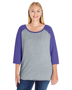 LAT 3830 Women Curvy Baseball T-Shirt at GotApparel