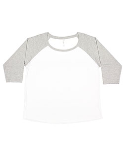 LAT 3830 Women Curvy Baseball T-Shirt at GotApparel