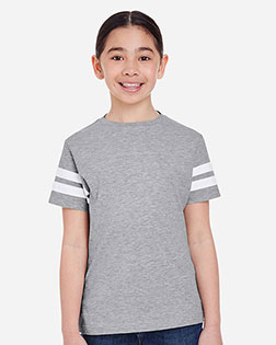 LAT 6137 Youth 4.5 oz Football Fine Jersey T-Shirt at GotApparel