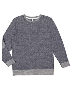 Lat 6965 Men Harborside Melange French Terry Crewneck With Elbow Patches at GotApparel