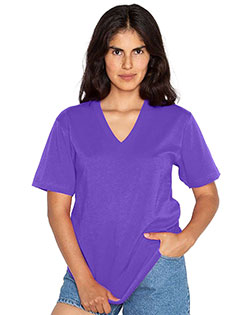 Los Angeles Apparel 24056 Women USA-Made Fine Jersey V-Neck T-Shirt at GotApparel