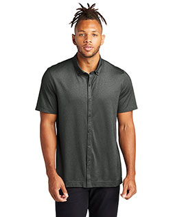 Mercer+Mettle Stretch Pique Full-Button Polo MM1006 at GotApparel