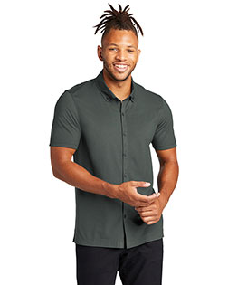 Mercer+Mettle Stretch Pique Full-Button Polo MM1006 at GotApparel