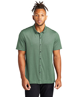 Mercer+Mettle Stretch Pique Full-Button Polo MM1006 at GotApparel