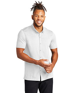 Mercer+Mettle Stretch Pique Full-Button Polo MM1006 at GotApparel