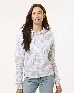 MV Sport W24105 Women's Maddie Floral Print Hooded Sweatshirt at GotApparel