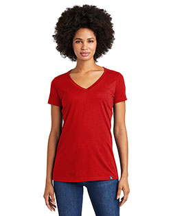 Custom Embroidered New Era LNEA101 Ladies Heritage Blend V-Neck Tee at GotApparel