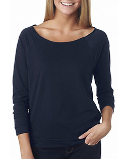 Next Level 6951 Women The Terry Raw-Edge 3/4-Sleeve Raglan at GotApparel