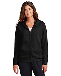 Nike Ladies Club Fleece Sleeve Swoosh Full-Zip Hoodie NKFD9890 at GotApparel