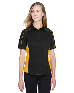 North End 77042 Women Fuse Colorblock Twill Shirt at GotApparel