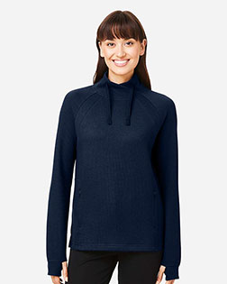 North End NE200W Women's Rhythm Waffle Cross-Neck Pullover at GotApparel