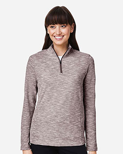 North End NE415W Women's Eclipse Jacquard Quarter-Zip Pullover at GotApparel