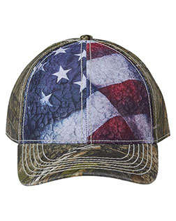 Outdoor Cap SUS100  Camo with Flag Sublimated Front Panels Cap at GotApparel