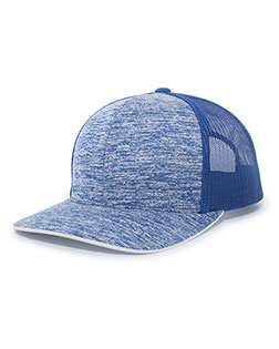 Pacific Headwear 106C  Aggressive Heather Trucker Snapback Cap at GotApparel