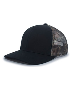 Pacific Headwear 108C Camo Snapback Trucker Cap at GotApparel