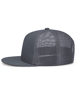 Pacific Headwear 4D7 D-series 5-panel Trucker Snapback Cap at GotApparel