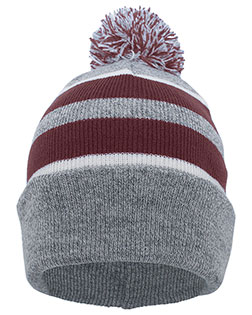 Pacific Headwear 641K  Knit Fold Over Pom-Pom Beanie at GotApparel