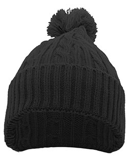 Pacific Headwear 643K Cable Knit Pom-Pom Beanie at GotApparel