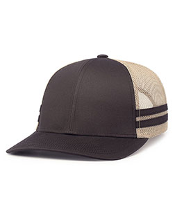 Pacific Headwear P115  Low-Profile Stripe Trucker Cap at GotApparel