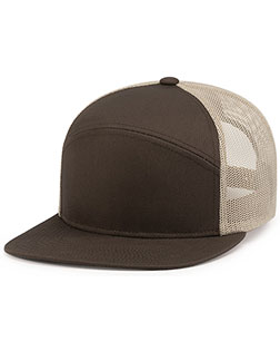 Pacific Headwear P787 6-Panel Arch Trucker Snapback Cap at GotApparel