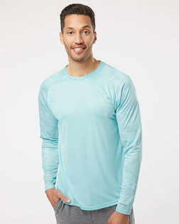 Paragon 216 Men Cayman Performance Camo Colorblocked Long Sleeve T-Shirt at GotApparel