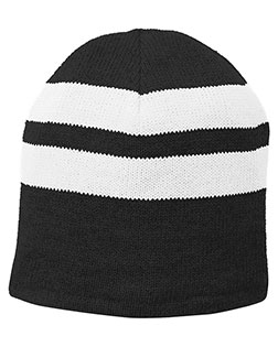 Port Authority C922 Unisex Fleece-Lined Striped Beanie Cap at GotApparel