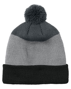 Port Authority C979 Cozy Striped Pom Beanie at GotApparel