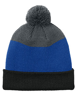 Port Authority C979 Cozy Striped Pom Beanie at GotApparel