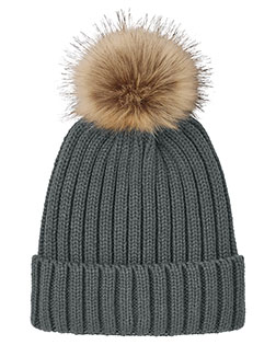 Port Authority C990 ® Faux Fur Pom Beanie at GotApparel