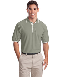 Port Authority K501 Men Silk Touch Polo With Stripe Trim at GotApparel