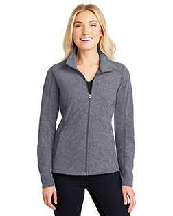 Port Authority L235 Women Heather Microfleece Full-Zip Jacket at GotApparel