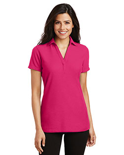 Port Authority L5001 Women Silk Touch Y-Neck Polo at GotApparel