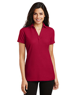 Port Authority L5001 Women Silk Touch Y-Neck Polo at GotApparel