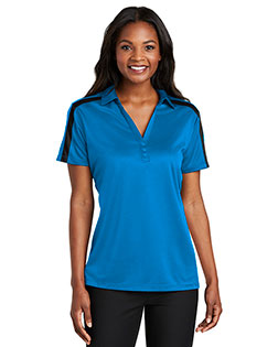 Port Authority L547 Women Silk Touch Performance Colorblock Stripe Polo at GotApparel