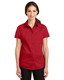 Port Authority L664 Women Short-Sleeve Superpro Twill Shirt at GotApparel