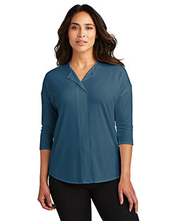 Port Authority LK5433 Women 3/4-Sleeve Soft Split Neck Top at GotApparel