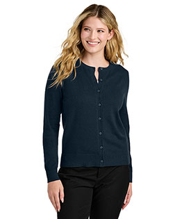 Port Authority  Women's Easy Care Crewneck Cardigan Sweater LSW2870 at GotApparel